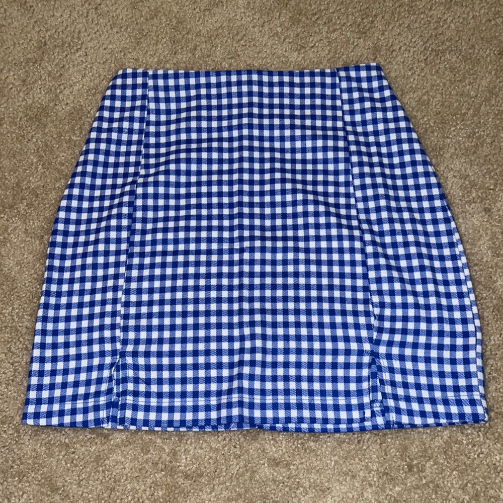 Blue Plaid Skirt